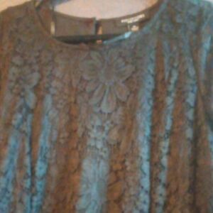 Perceptions Black Floral Lace Midi Dress